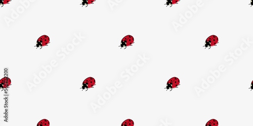 Seamless pattern with ladybug. Doodle vector illustration