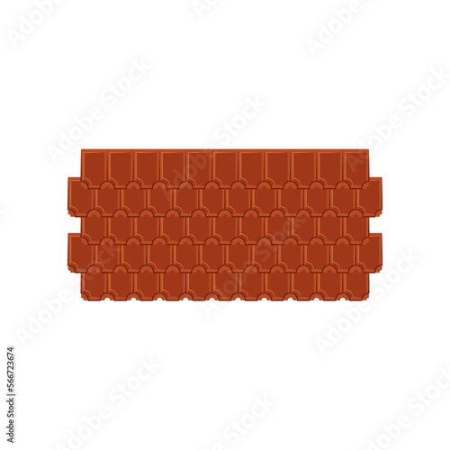 Brown metal or steel shingles vector illustration. Cartoon drawing of metallic profile sheets for house or home roof on white background. Construction, materials concept