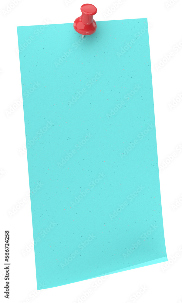 Note paper with push pin. 3D illustration. Note paper with push pin. 3D illustration.