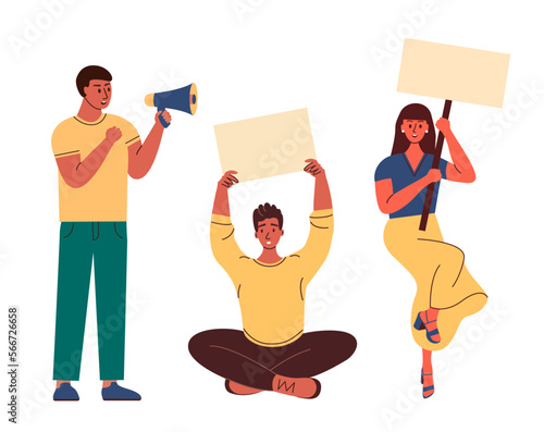 Different people are protesting with signs.