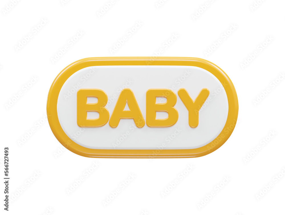 Baby text vector effect transparent 3d element Baby text vector effect transparent 3d element