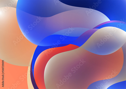 Bright colored fluid. Abstract 3d background. Liquid paints. Banner or sign design. Vector