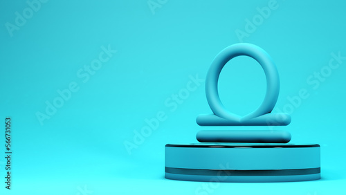 Libra zodiac sign 3d render	illustration