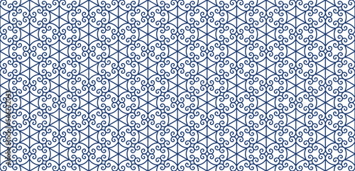 Islamic abstract ornate linear seamless pattern vector illustration