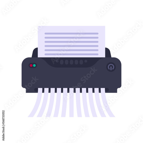 Paper shredder office device icon flat style vector illustration
