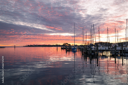 Sunset over the Harbor in Oriental in Eastern North Carolina