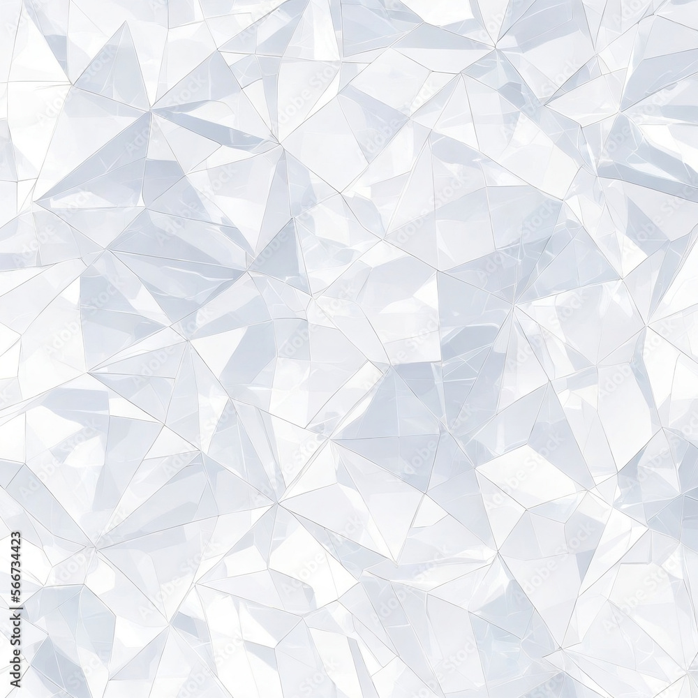 Polygonal white ceramic crystals background. Generative AI