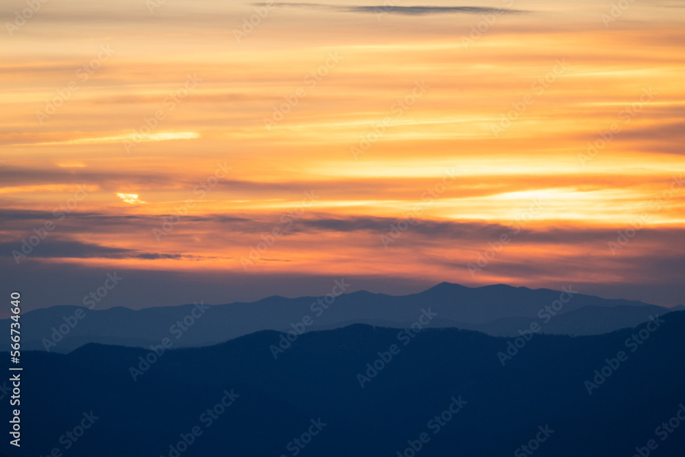 Sunset over the Blue Ridge Mountains in North Carolina Sunset over the Blue Ridge Mountains in North Carolina