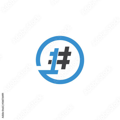 Free Download Hashtag number one quality trending inside circle. Vector icon logo illustration - GFXLoad