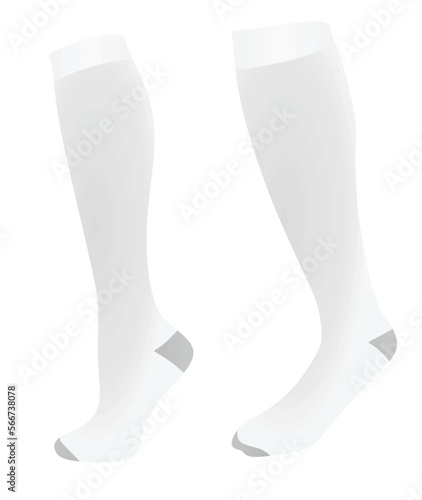 White soccer socks. vector illustration