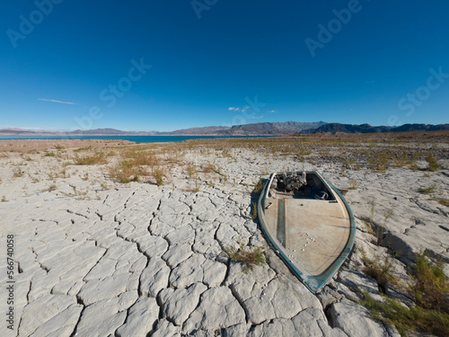 Sunken boat in Lake Mead area