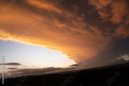Amazing sky at sunset. Beautiful view of the sky and dramatic clouds with a twilight light.  © Gonzalo