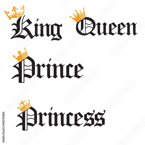 king queen prince princess cap design Fototapet