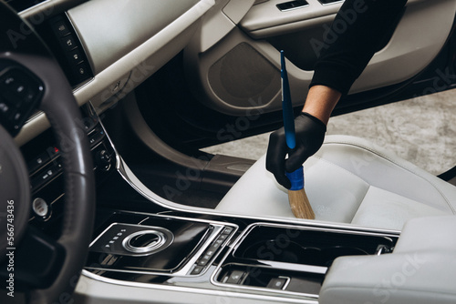Professional dry cleaning of the car interior