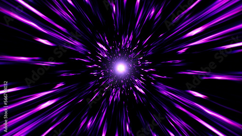 Fast Speed Motion of Scattering purple light streaks