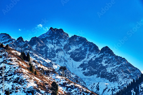 scenic view of rocky mountaines peak