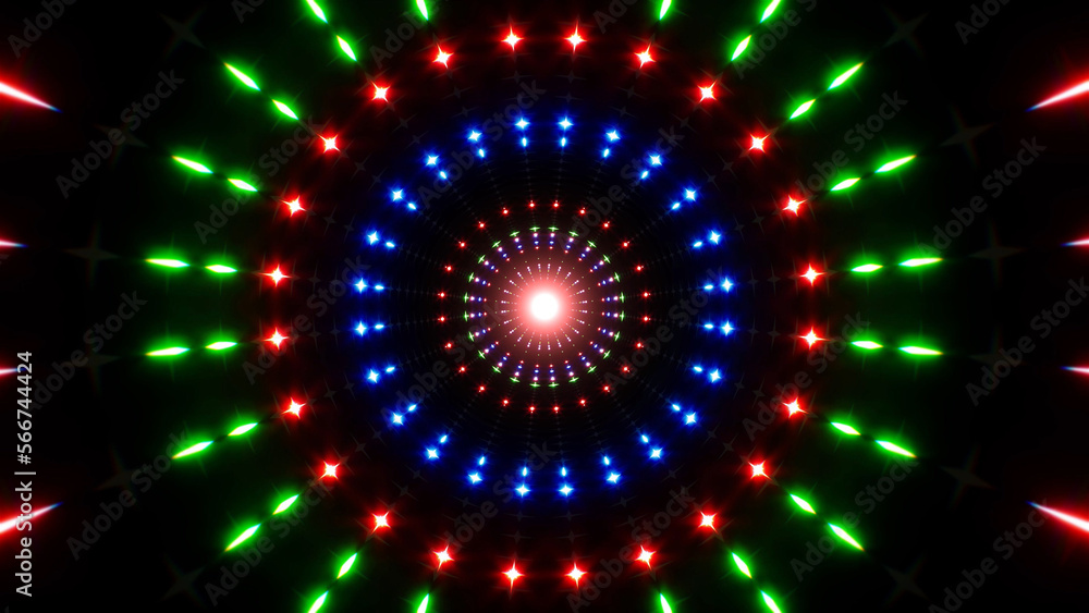 Tunnel Background of Red and Blue and Green Color Glitter Light Tunnel Background of Red and Blue and Green Color Glitter Light