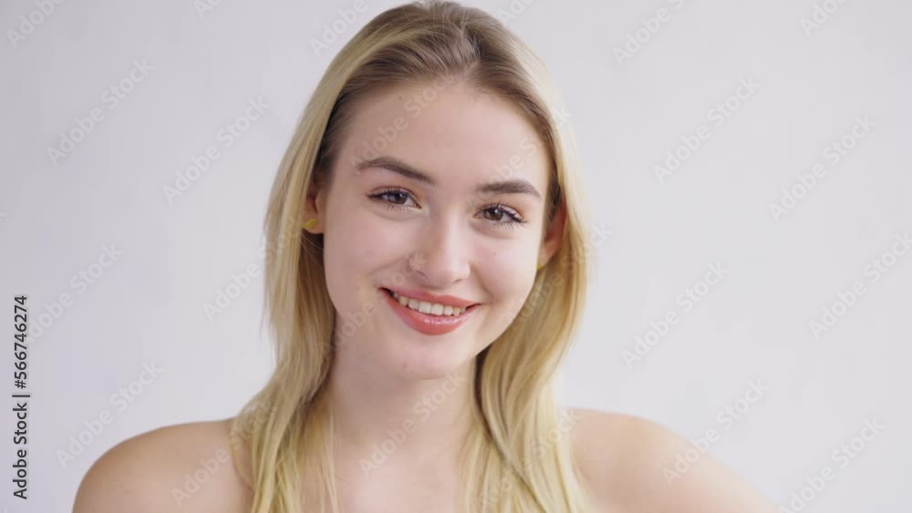 Delighted female model looking at camera Delighted female model looking at camera