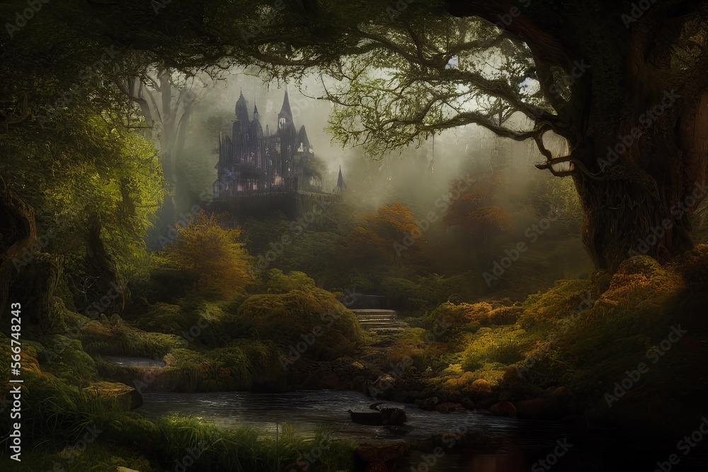 mystery castle in the forest