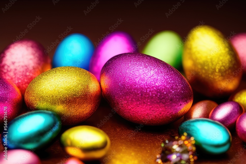 High-Resolution Image of a Luxurious Easter Eggs with Gems and Golden Details Scene Background, Perfect for Adding a Touch of Luxury, Festivity and Color to Any Design Project High-Resolution Image of a Luxurious Easter Eggs with Gems and Golden Details Scene Background, Perfect for Adding a Touch of Luxury, Festivity and Color to Any Design Project