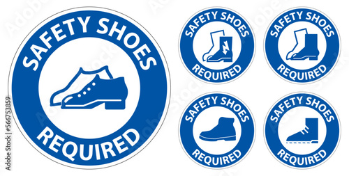 Label Floor Sign, Safety Shoes Required