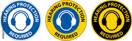 Label Floor Sign, Hearing Protection Required