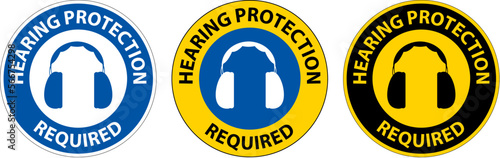 Label Floor Sign, Hearing Protection Required