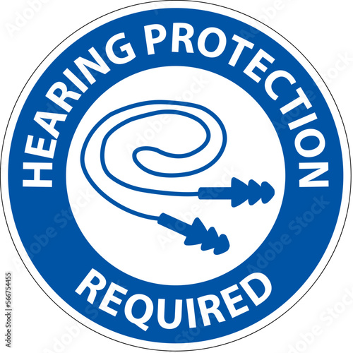 Label Floor Sign, Hearing Protection Required