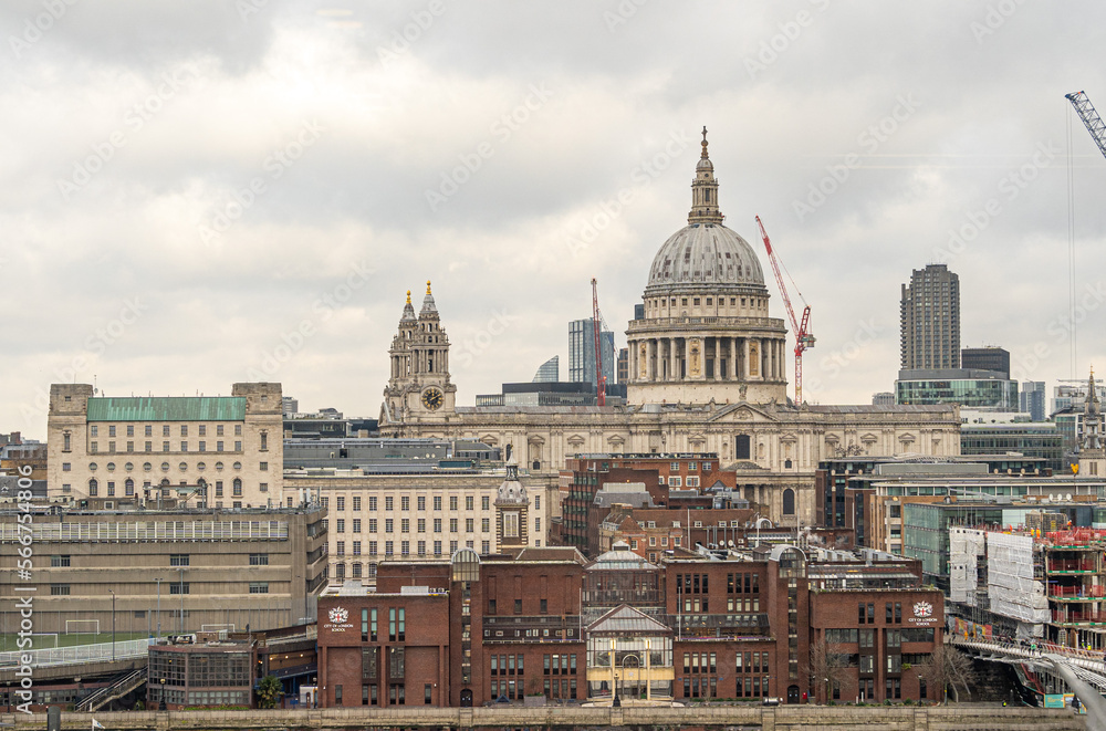 View of North London with the St Pauls Cathedral