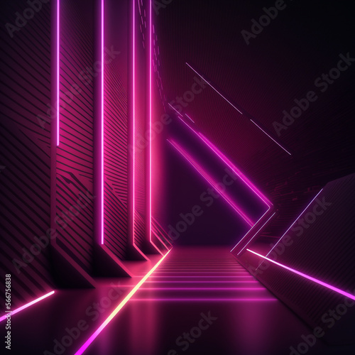 abstract pink background with glowing lines - 4k