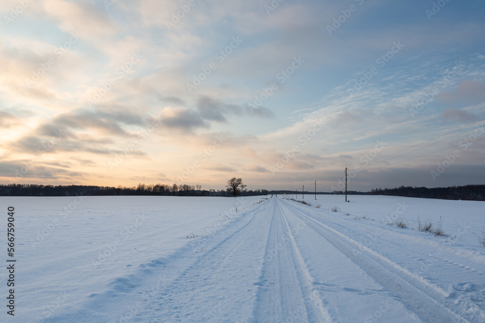 sunny, snowy winter day in the countryside sunny, snowy winter day in the countryside