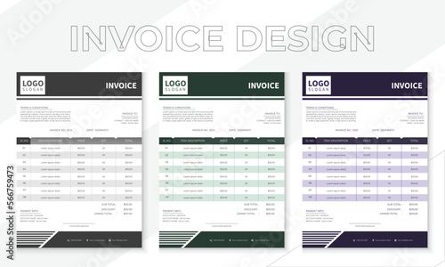 Minimal invoice form template vector design. Printable Invoice Layout. Invoice design template. Invoice minimal design .Bill form business invoice. Modern and creative money bills ,price invoices.