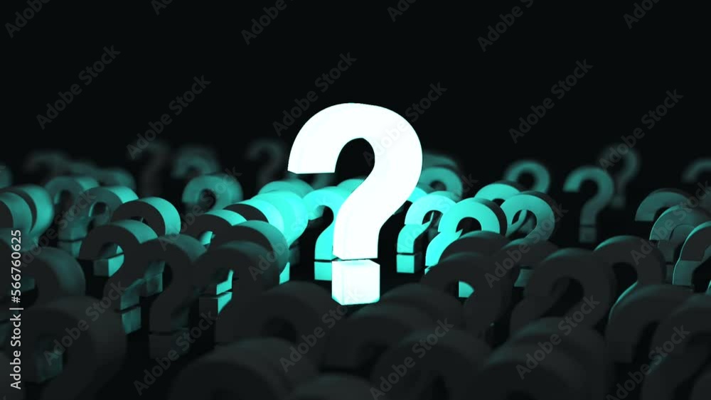 Signo de interrogación y concepto de ciencia y tecnología. Preguntas y respuestas en Internet.