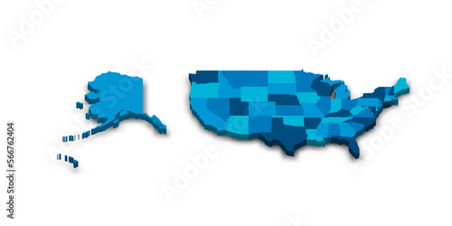 United States of America political map of administrative divisions