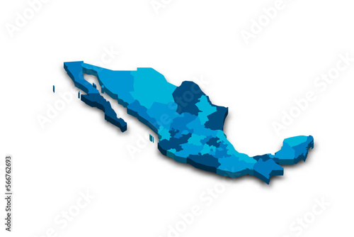 Mexico political map of administrative divisions
