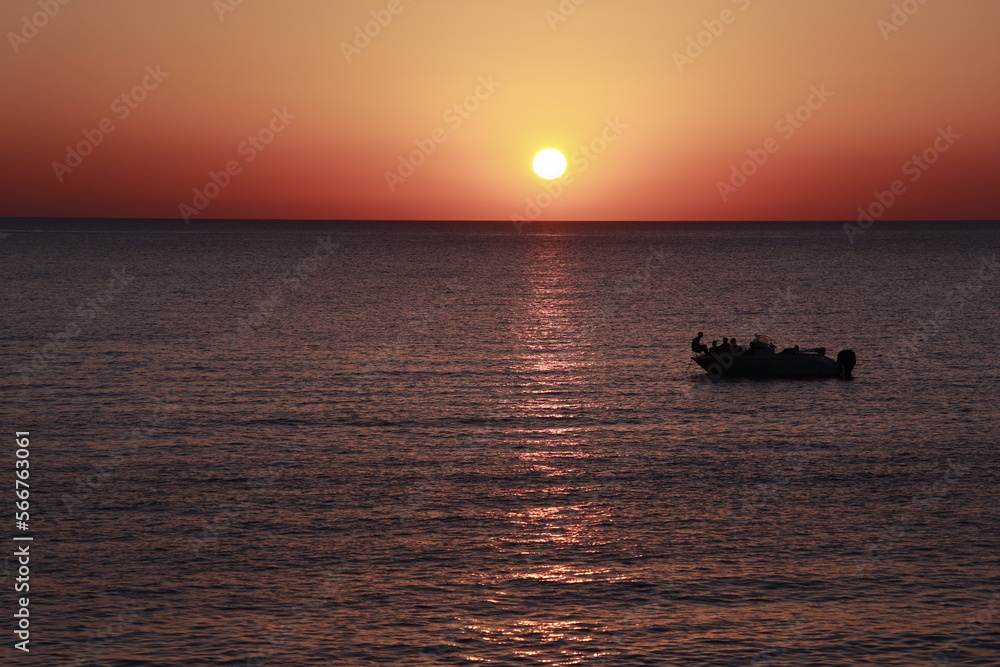 Boat in the Sunset in Ibiza 