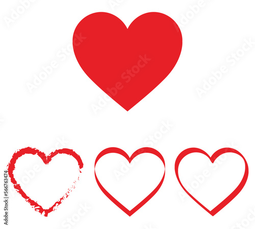 Red hearts isolated on white