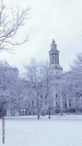 Vertical Video Winter Denver City and County Building Pan photo