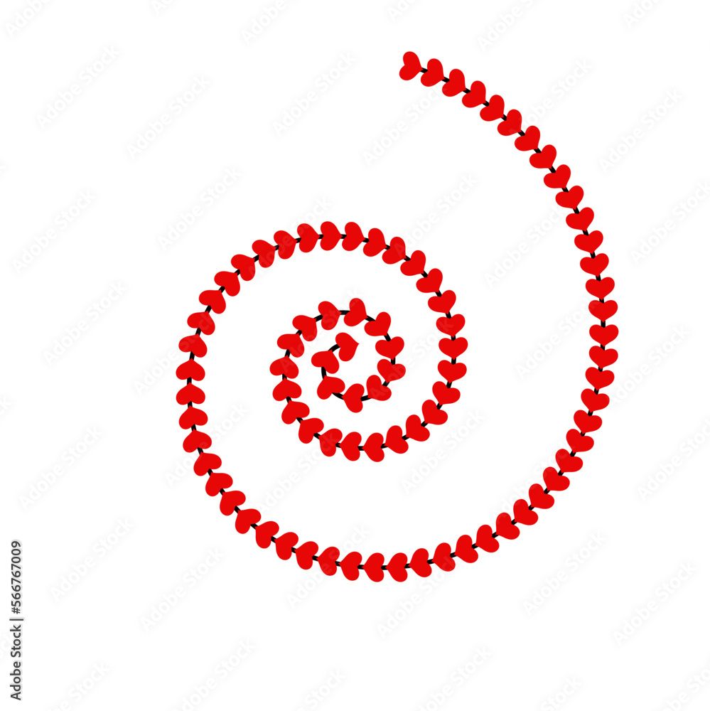 Fototapeta premium Red hearts radiation vector. Hearts round design.