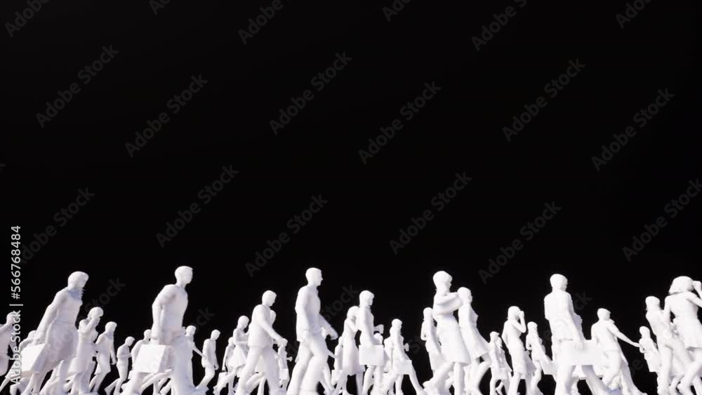 White Collar Workers Walk 3D Video Animation White Collar Workers Walk 3D Video Animation