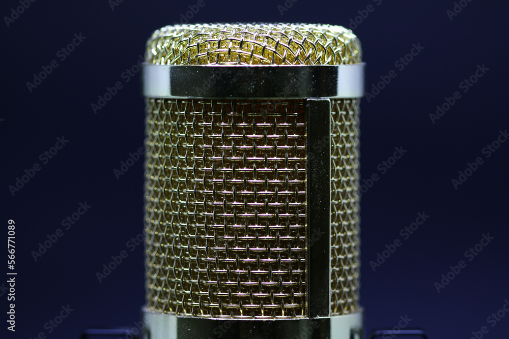 Condenser microphone with gold accents