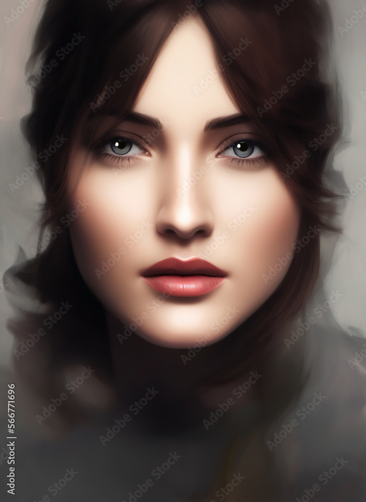 Portrait painting of a beautiful woman. Abstract Illustration of a beautiful girl. Conceptual closeup of an painting. Beautiful woman painting. Portrait painting of a beautiful woman. Abstract Illustration of a beautiful girl. Conceptual closeup of an painting. Beautiful woman painting.
