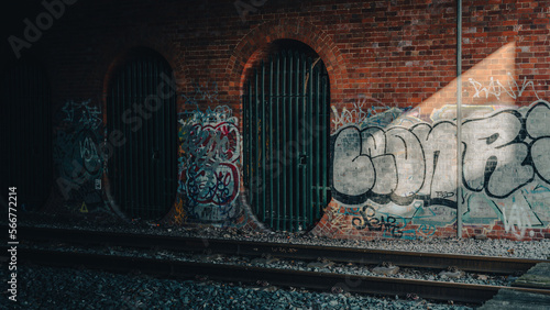 Graffiti beside the train tracks