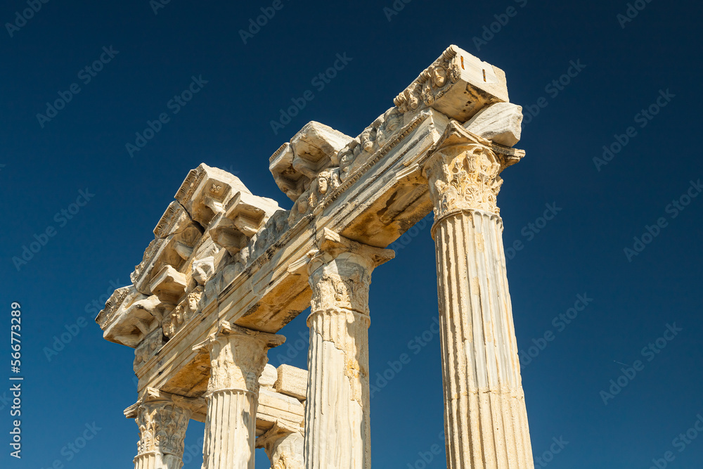    . Temple of Apollo ancient ruins in Side Turkey