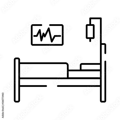 simple vector icon for hospital ward, intensive care ward, icon for medical website, doodle and sketsh,hospital