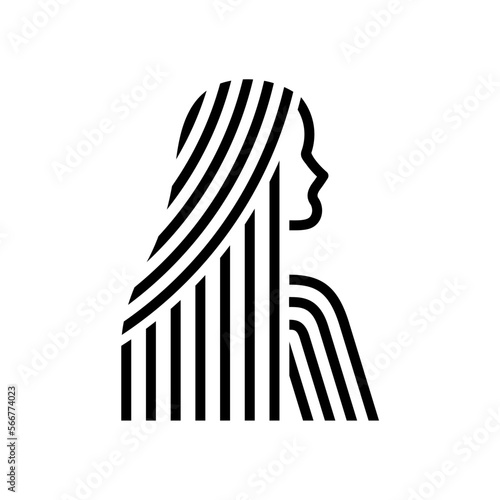 Woman minimalist vector - lines - Ideal for hair salon - Feminine