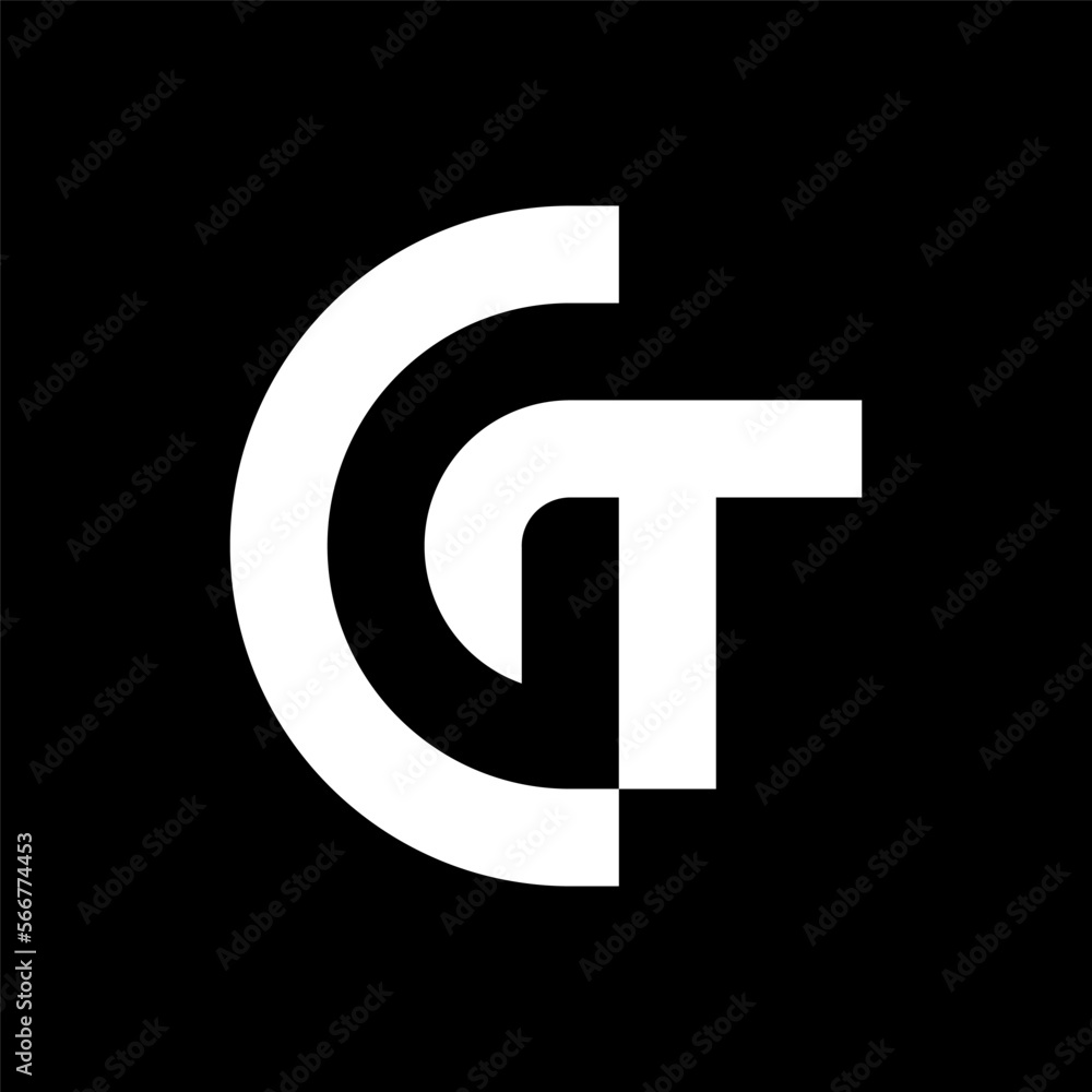 Letter GT or CT monogram logo design