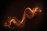  a computer generated image of a wave of orange and yellow lights on a black background with a black background and a black background with a white border. generative ai