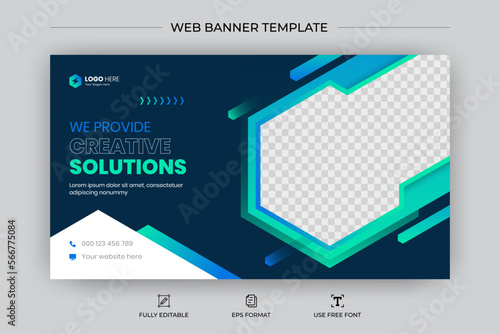 Editable creative corporate business social media web banner and youtube thumbnail | Live stream video thumbnail for marketing | Youtube thumbnail template