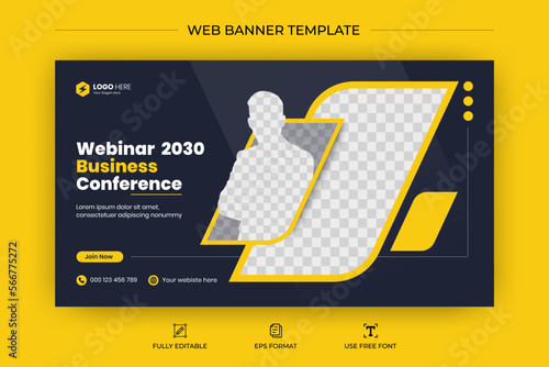 Editable creative corporate business social media web banner and youtube thumbnail | Live stream video thumbnail for marketing | Youtube thumbnail template